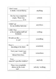 Memory game - some, any and compounds