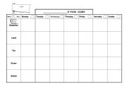 English Worksheet: My food diary