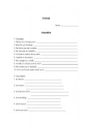 English Worksheet: Imperatives