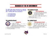 English Worksheet: Branches of the US Government