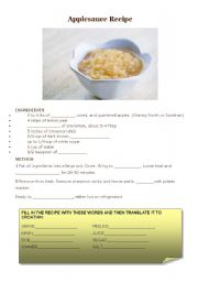 English Worksheet: simple recipe