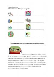 English worksheet: PRESENT CONTINUOUS