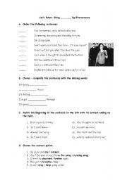 English Worksheet: Going Under by Evanescence - Listening Exercise