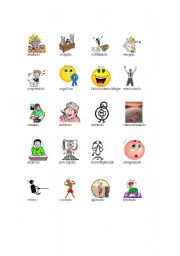 English Worksheet: mood word clip art