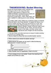 English Worksheet: THANKSGIVING