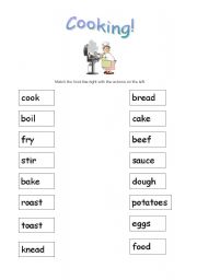 English Worksheet: cooking