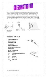 English worksheet: Guessing the film