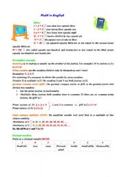 my math homework en anglais