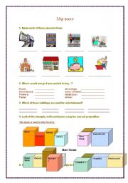 English Worksheet: My town