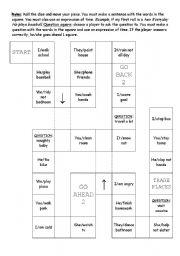 English Worksheet: Present Simple/Continuos Game