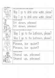 English Worksheet: Some class phrases