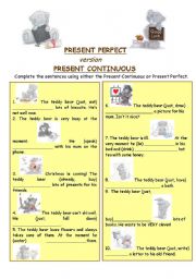 English Worksheet: PRESENT PERFECT and PRESENT CONTINUOUS