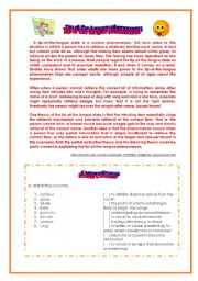 English Worksheet: Tip of the tongue phenomena