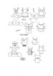 English Worksheet: CUT AWAY AND PAINT THE CLOTHES AND DRESS YOUR PET