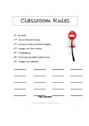 English Worksheet: Classroom rules