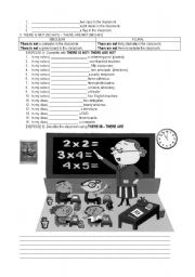 English Worksheet: there is - there are