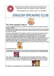 English Worksheet: MId Autumn Festival