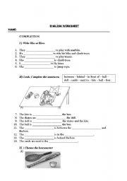 English worksheet: PREPOSTIONS