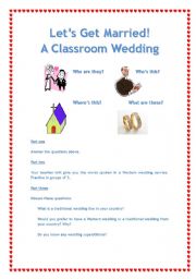 English Worksheet: Classroom Wedding