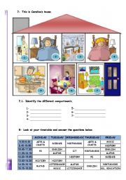 English Worksheet: TALKING ABOUT SCHOOL AND TIMETABLES - PAGES 4 AND 5