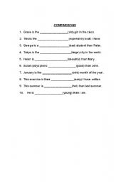 English Worksheet: comparison of adjectives