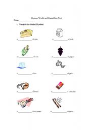 English Worksheet: Measure Words and Quantifiers Test