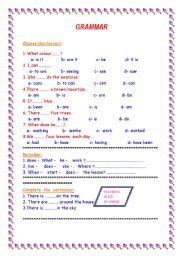 English Worksheet: GRAMMAR