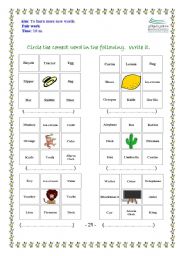 English worksheet: learn more new words