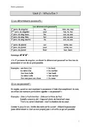 English worksheet: possessive adjectives