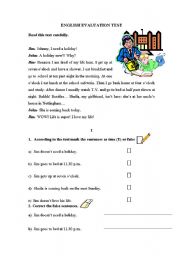 worksheet - evaluation test