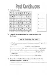 Past Continuous worksheet