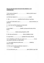 English worksheet: future verb forms