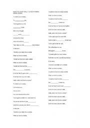 English worksheet: HAVE YOU VER REALLY LOVED A WOMAN