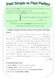 English Worksheet: Past Simple vs Past Perfect