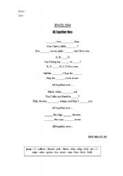 English Worksheet: All Together now (The Beatles)
