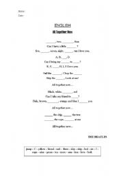 English worksheet: All Together now (The Beatles)