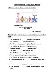 English Worksheet: comparatives and superlatives