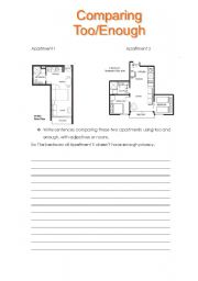 English Worksheet: Too/Enough Comparing