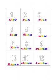 English Worksheet: bingo numbers 