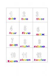 English worksheet: bingo numbers 