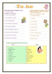 English Worksheet: To be exercises