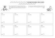 English Worksheet: Homework Record