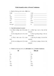 English worksheet: Present Continuous