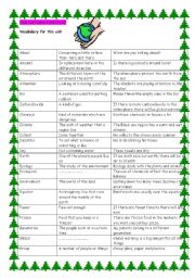 English Worksheet: environment-rainforests