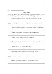 English worksheet: book - Holes exam