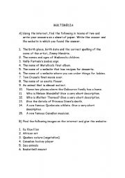 English Worksheet: multimedia