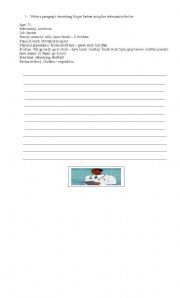 English worksheet: writing practice