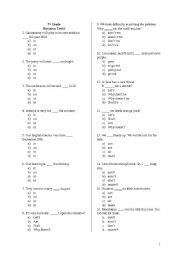 English Worksheet: grammar revision test