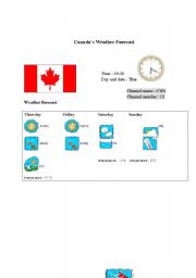 Canadas weather forecast report (card 3)