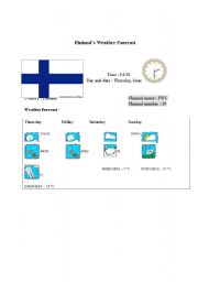 English Worksheet: Finlands weather forecast report (card 5)